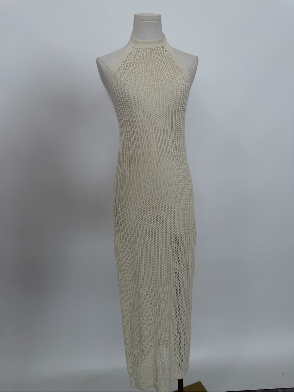 NWT Beach Riot Cream Halter Knit Maxi Dress